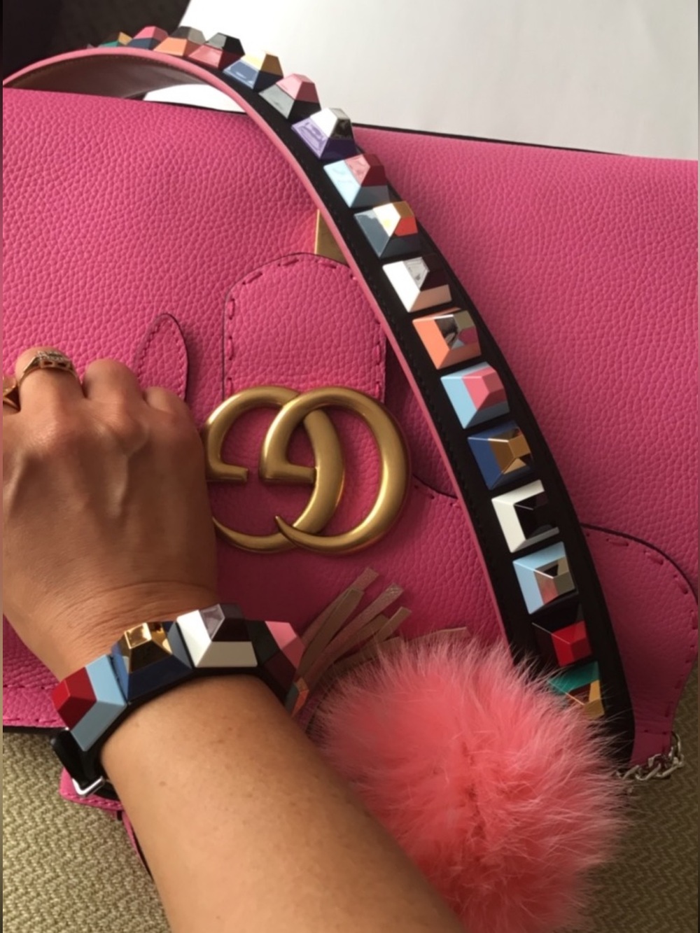 FENDI Multicolor Stud Leather Bracelet – New With Box – Limited Design